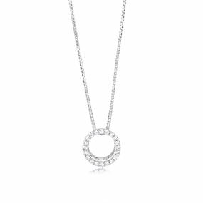Luminesce Lab Grown 1/10 Carat Diamond Circle of Life Pendant in Sterling Silver