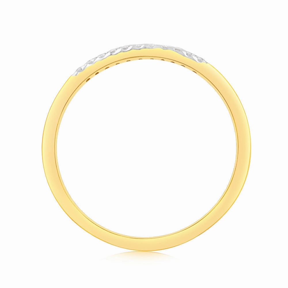 Luminesce Lab Grown 1/10 Carat Diamond Eternity Ring in 9ct Yellow Gold