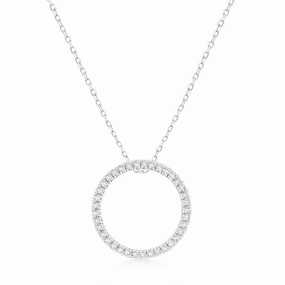 Luminesce Lab Grown 1/2 Carat Diamond Circle Pendant in 9ct Yellow Gold