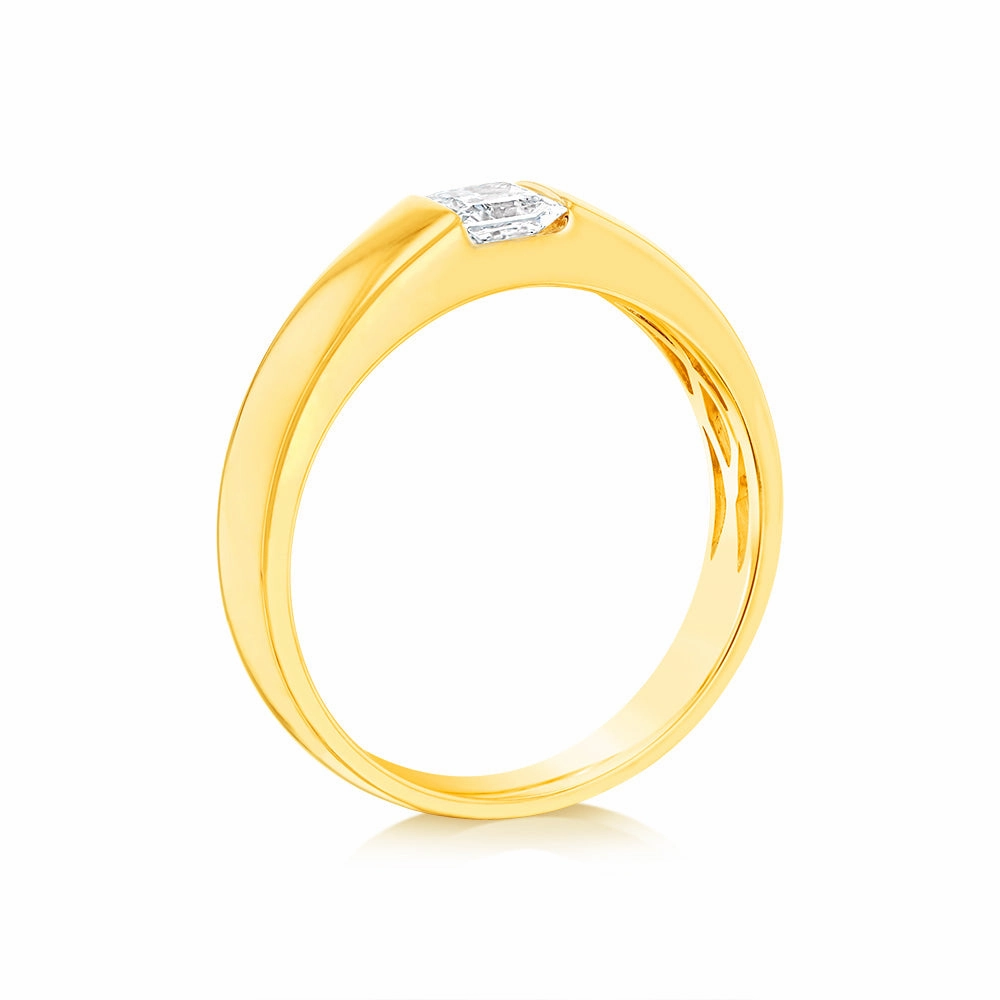 Luminesce Lab Grown 1/2 Carat Diamond Gents Ring in 9ct Yellow Gold