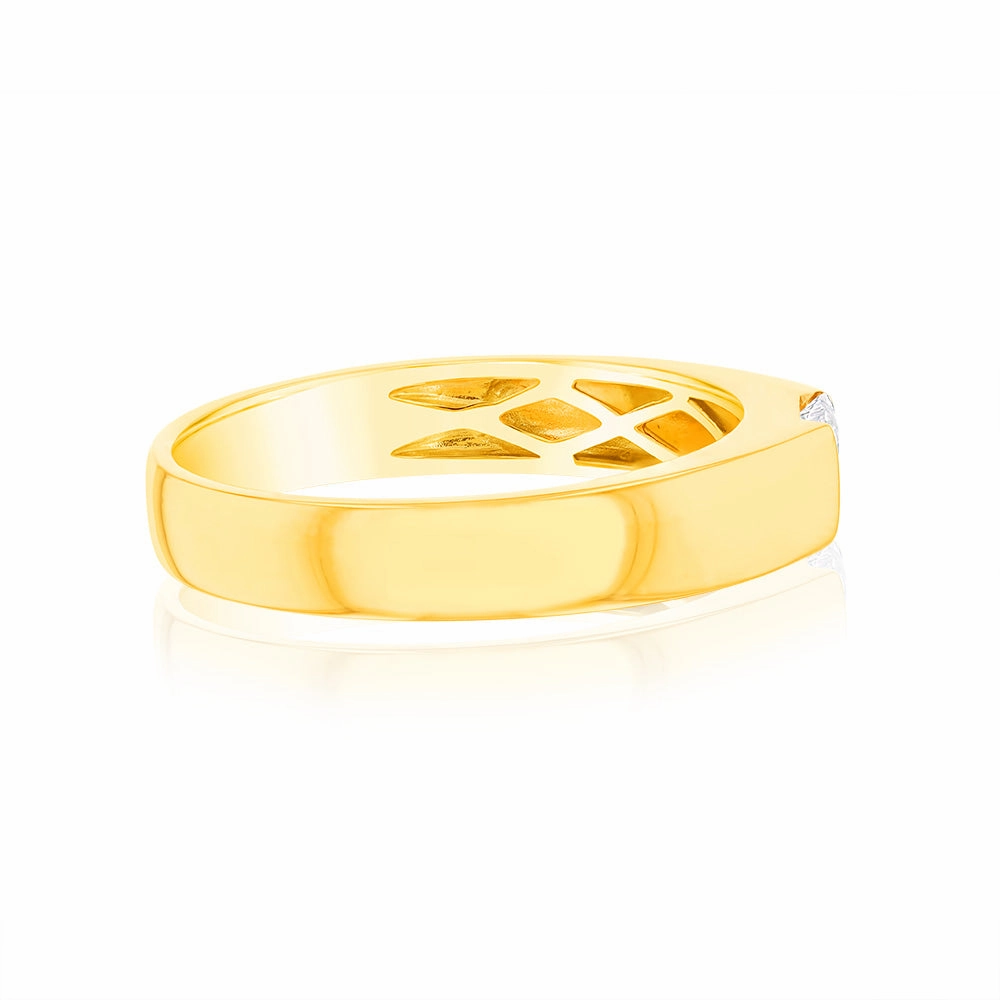 Luminesce Lab Grown 1/2 Carat Diamond Gents Ring in 9ct Yellow Gold