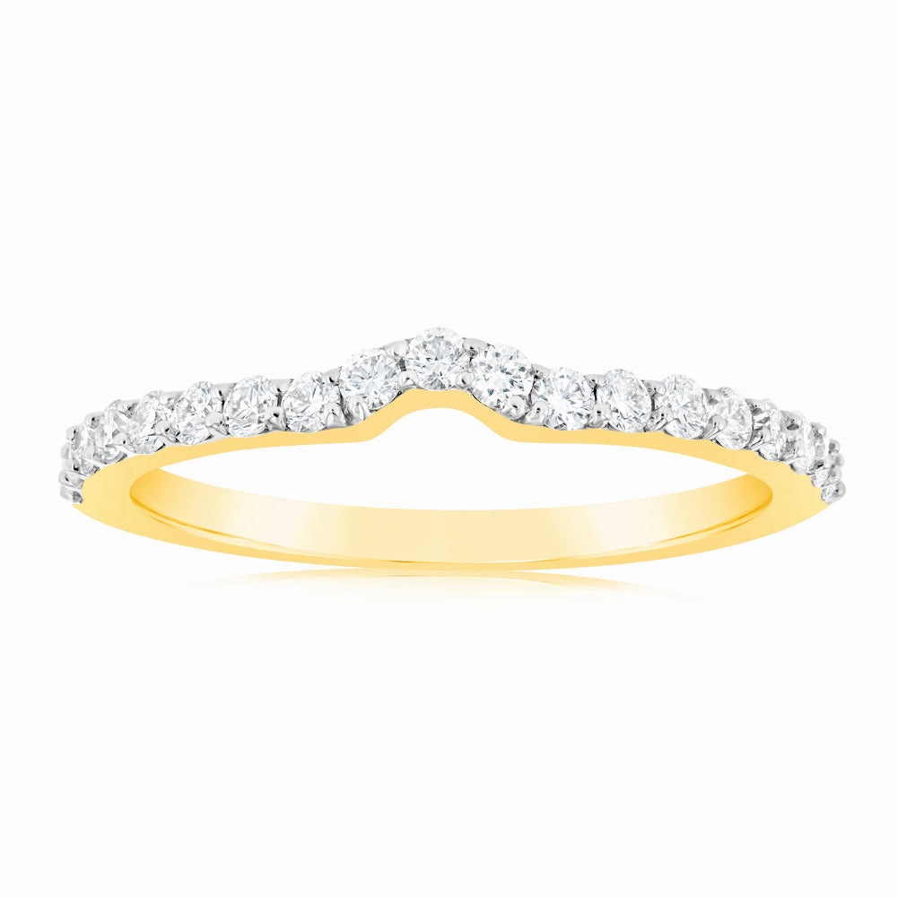Luminesce Lab Grown 1/3 Carat Diamond Eternity Curve in 18ct Yellow Gold