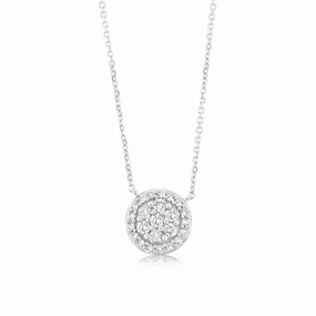 Luminesce Lab Grown 1/4 Carat Diamond Circle Pendant in 10ct White Gold