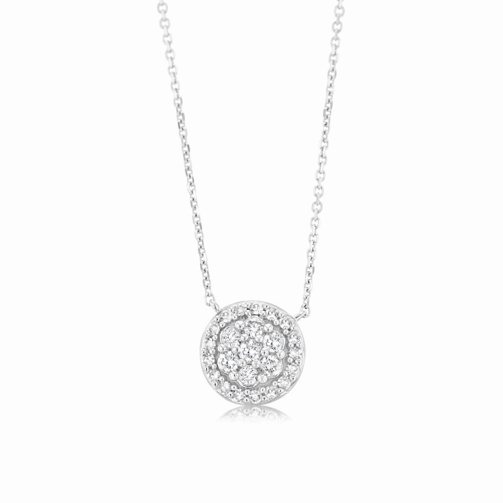 Luminesce Lab Grown 1/4 Carat Diamond Circle Pendant in 10ct White Gold