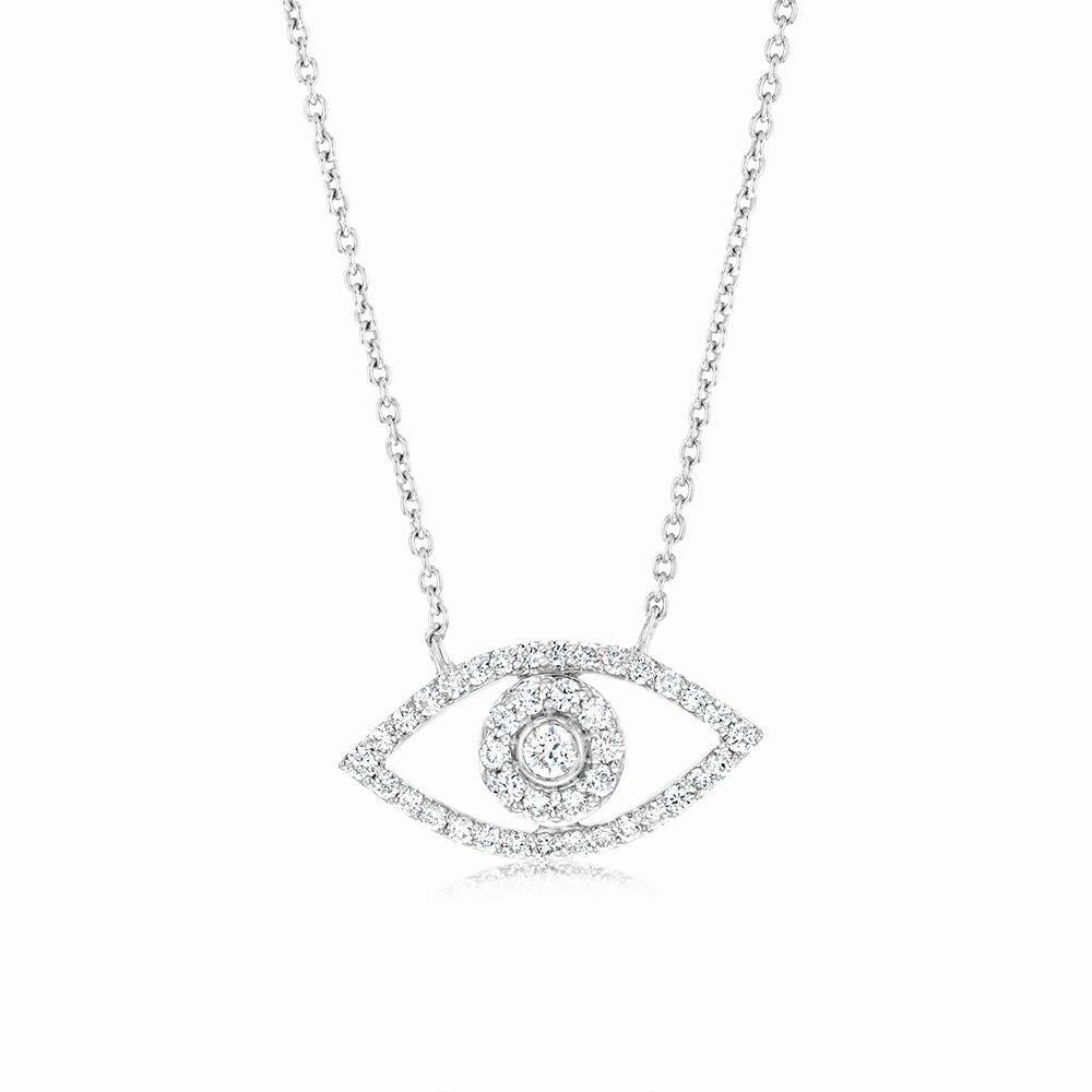 Luminesce Lab Grown 1/4 Carat Diamond Evil Eye Pendant in Sterling Silver