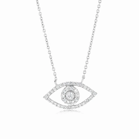Luminesce Lab Grown 1/4 Carat Diamond Evil Eye Pendant in Sterling Silver