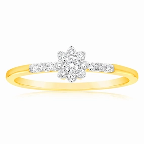 Luminesce Lab Grown 1/4 Carat Diamond Ring in 9ct Yellow Gold
