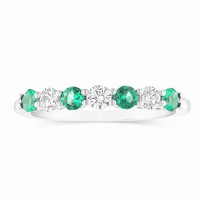 Luminesce Lab Grown 1/4 Carat Diamonds 4 Created Emerald Sterling Silver