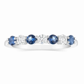 Luminesce Lab Grown 1/4 Carat Diamonds 4 Created Sapphire Sterling Silver