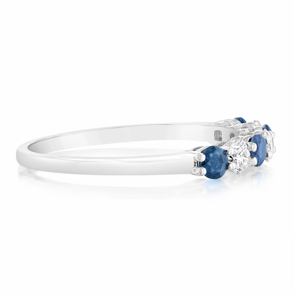 Luminesce Lab Grown 1/4 Carat Diamonds 4 Created Sapphire Sterling Silver