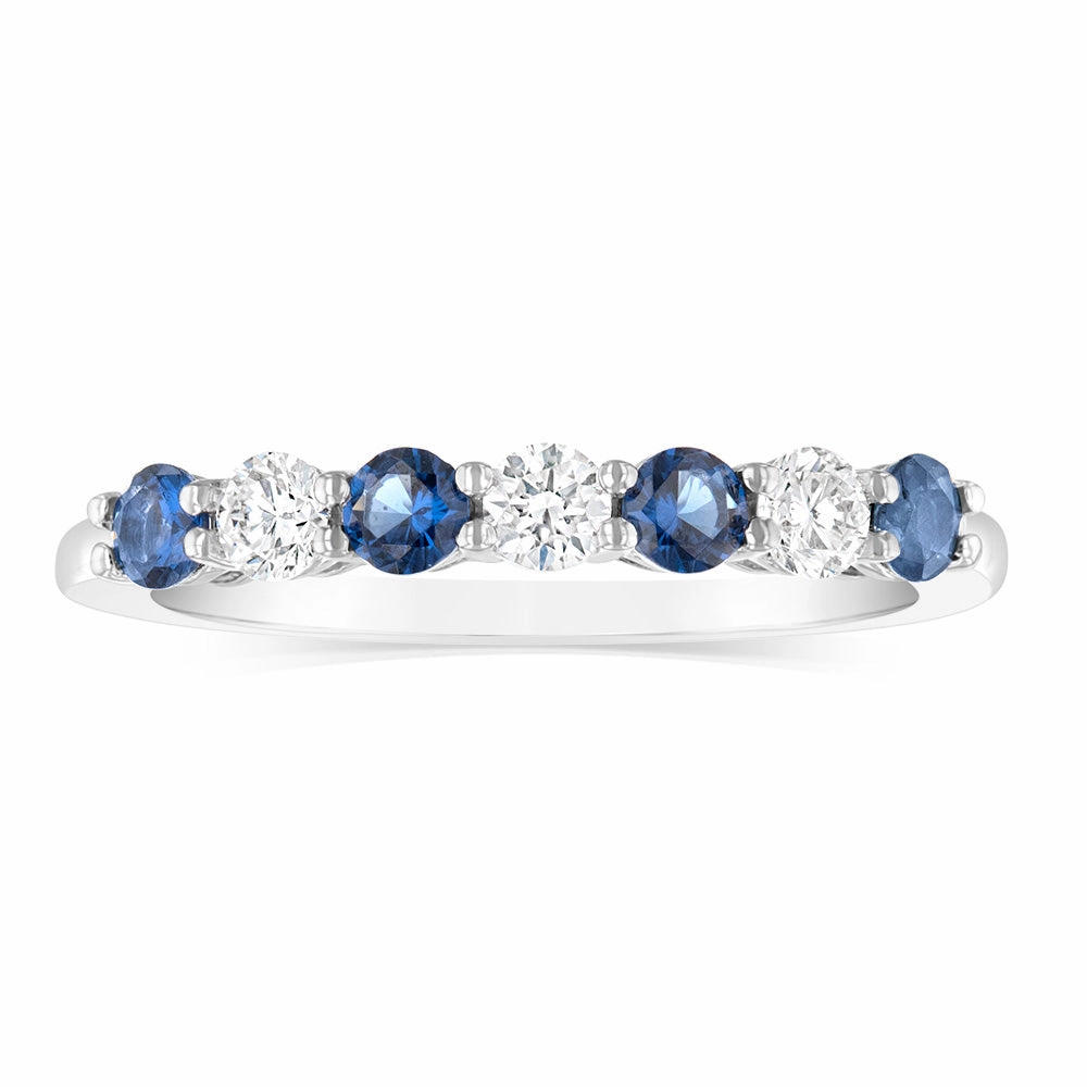 Luminesce Lab Grown 1/4 Carat Diamonds 4 Created Sapphire Sterling Silver