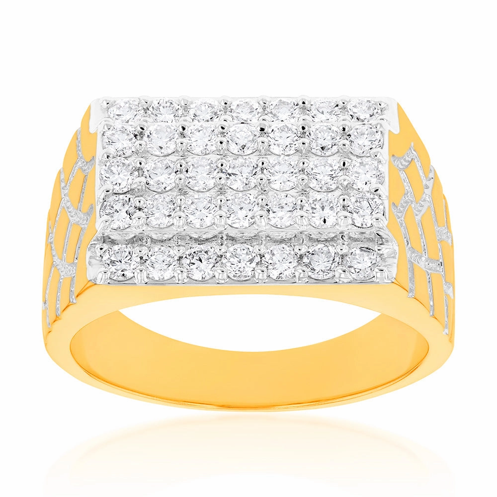 Luminesce Lab Grown 1.50 Carat Diamond Gents Ring in 9ct Yellow Gold