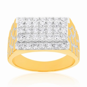 Luminesce Lab Grown 1.50 Carat Diamond Gents Ring in 9ct Yellow Gold