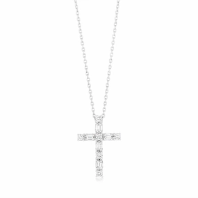Luminesce Lab Grown 1/5 Carat Cross Pendant 9ct White Gold