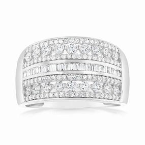 Luminesce Lab Grown 1 Carat Diamond Cluster Ring in Sterling Silver