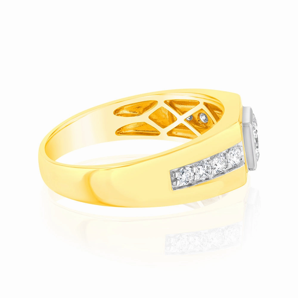 Luminesce Lab Grown 1 Carat Diamond Gents Ring in 9ct Yellow Gold