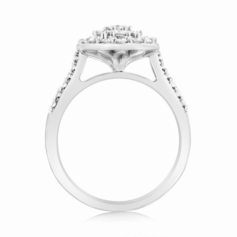 Luminesce Lab Grown 1 Carat Diamond Oval Bridal Set in 9ct White Gold