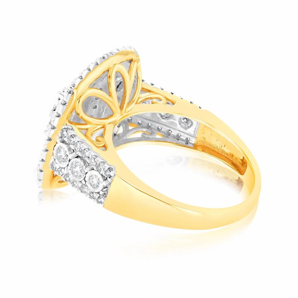 Luminesce Lab Grown 1 Carat Diamond Ring in 9ct Yellow Gold