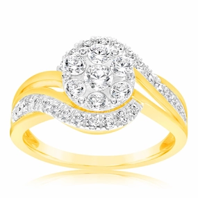 Luminesce Lab Grown 1 Carat Diamond Ring in 9ct Yellow Gold