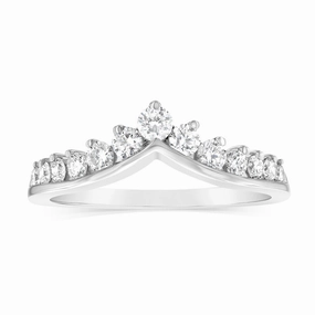 Luminesce Lab Grown 9ct White Gold 1/2 Carat Diamond Ring with 13 Brilliant Cut Diamonds