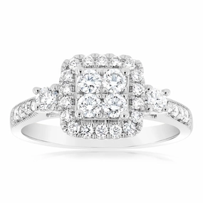 Luminesce Lab Grown 9ct White Gold 2/3 Carat Diamond Ring