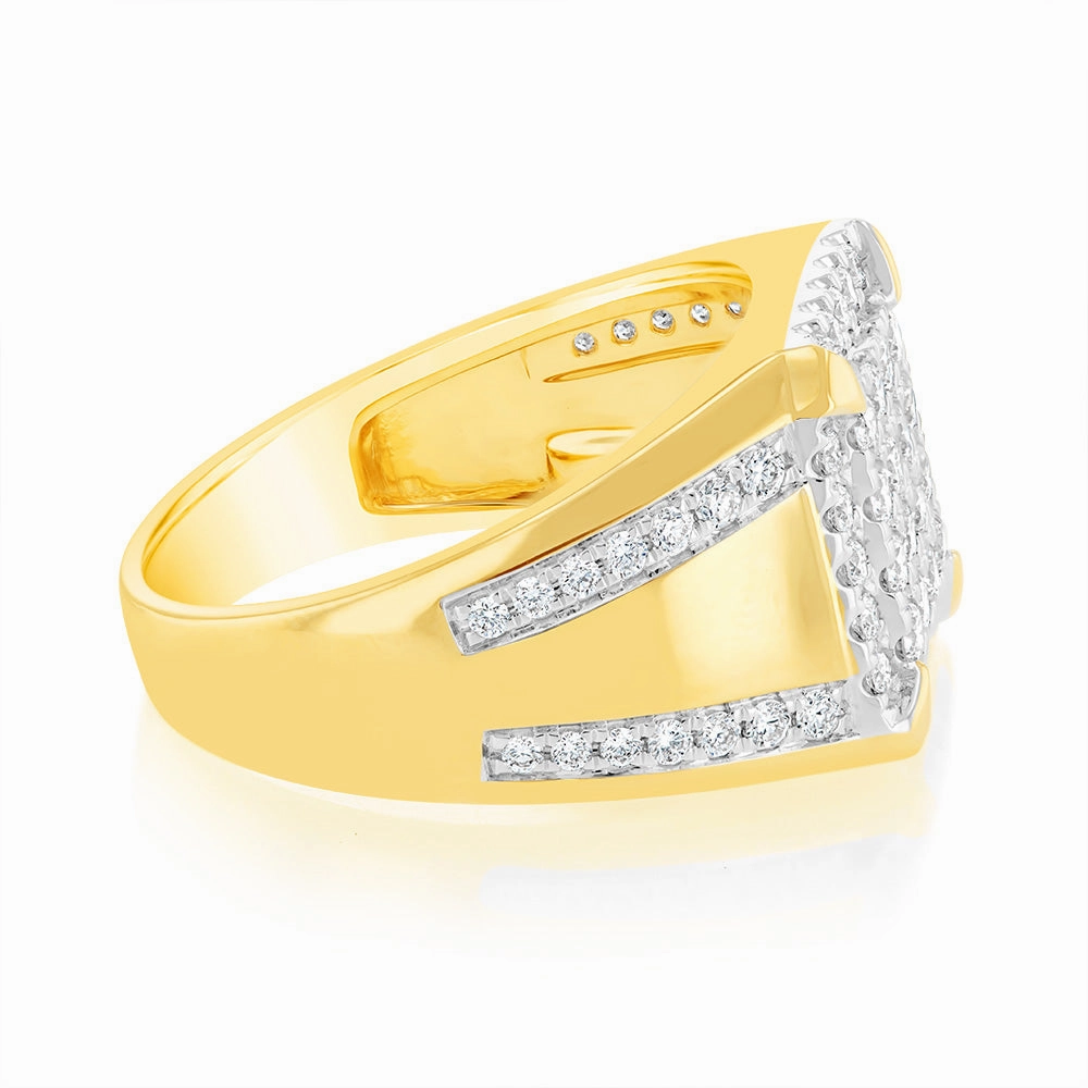 Luminesce Lab Grown 9ct Yellow Gold 1.2 Carat Diamond Gents Ring