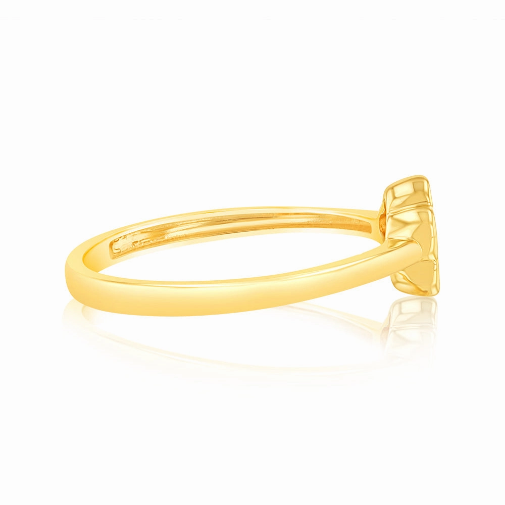 Luminesce Lab Grown 9ct Yellow Gold 1/5 Carat Flower Shaped Diamond Ring