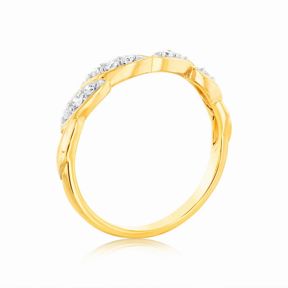 Luminesce Lab Grown 9ct Yellow Gold 1/6 Carat Dress Diamond Ring