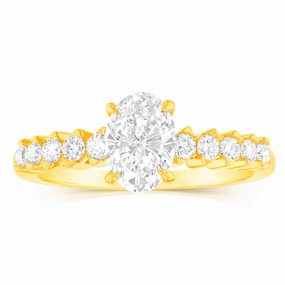 Luminesce Lab Grown 9ct Yellow Gold 1 Carat Diamond Solitaire Fancy Ring
