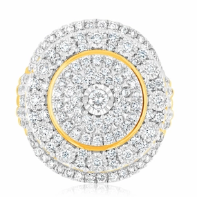 Luminesce Lab Grown 9ct Yellow Gold 2 Carat Diamond Cluster Ring