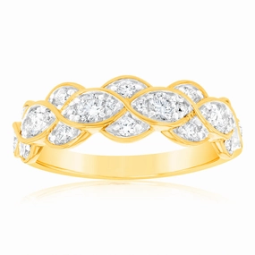 Luminesce Lab Grown Diamond 1/2 Carat Infinity Dress Ring in 9ct Yellow Gold