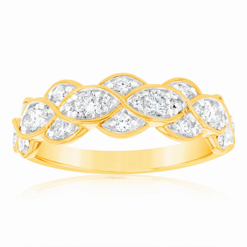 Luminesce Lab Grown Diamond 1/2 Carat Infinity Dress Ring in 9ct Yellow Gold