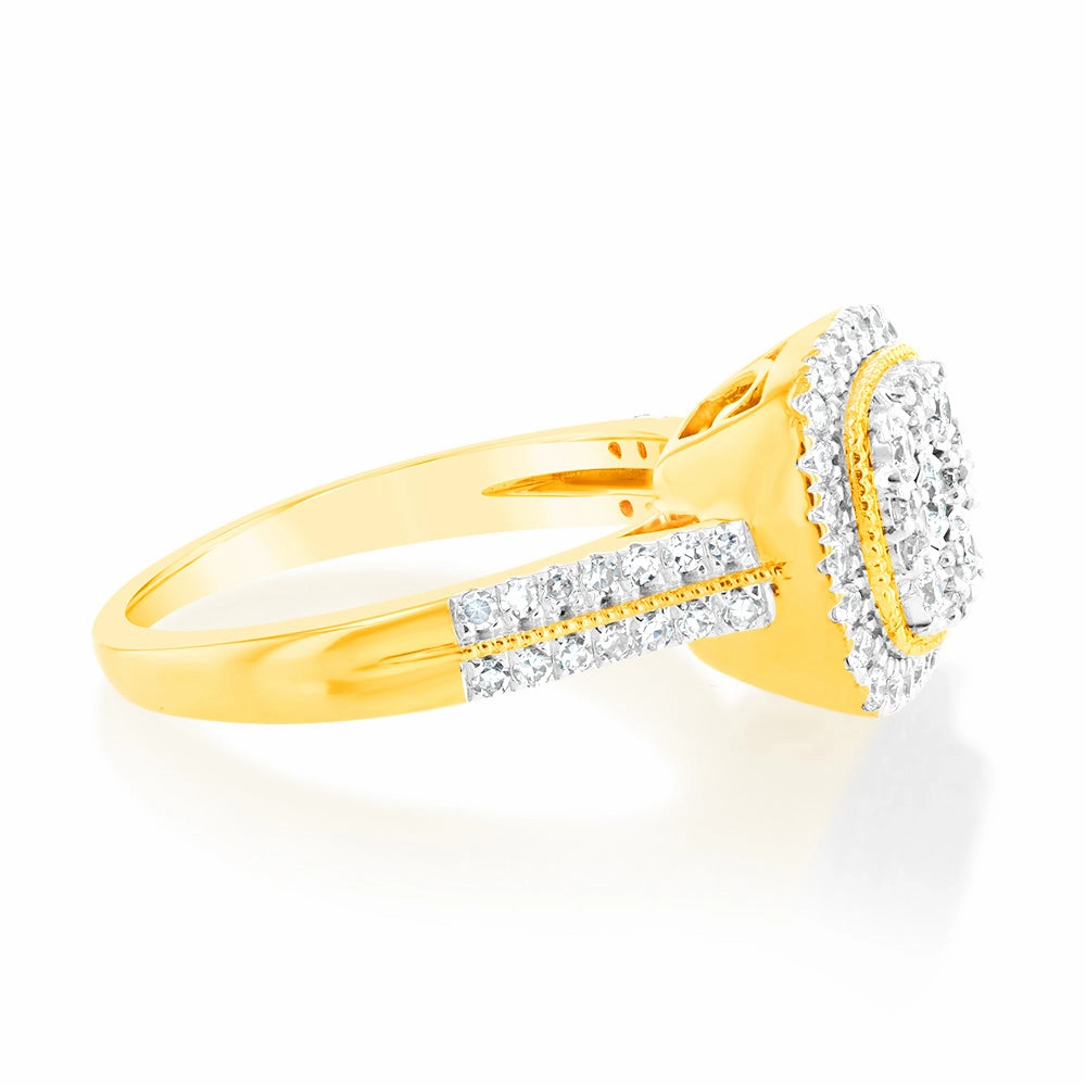 Luminesce Lab Grown Diamond 1/2 Carat Ring Set in 9 Carat Yellow Gold