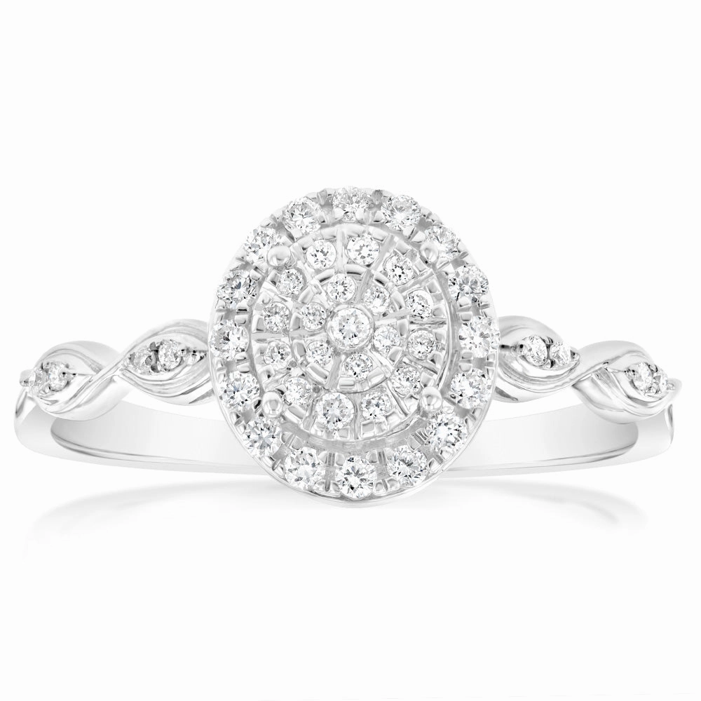 Luminesce Lab Grown Diamond 1/4 Carat Dress Ring in Sterling Silver