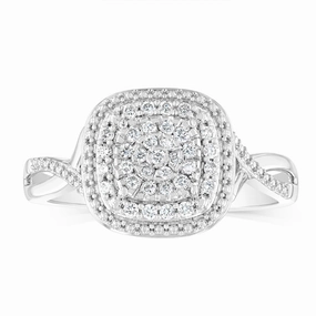 Luminesce Lab Grown Diamond 1/4 Carat Dress Ring in Sterling Silver