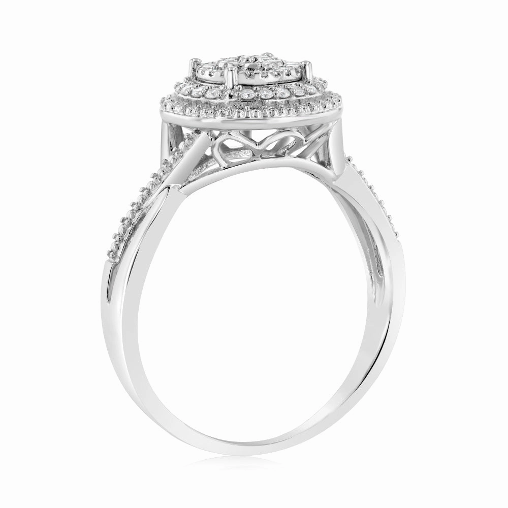 Luminesce Lab Grown Diamond 1/4 Carat Dress Ring in Sterling Silver