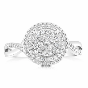 Luminesce Lab Grown Diamond 1/4 Carat Dress Ring in Sterling Silver