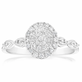 Luminesce Lab Grown Diamond 1/4 Carat Dress Ring in Sterling Silver