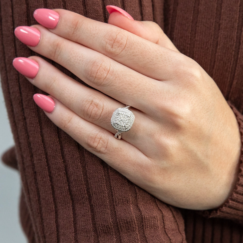 Luminesce Lab Grown Diamond 1/4 Carat Dress Ring in Sterling Silver