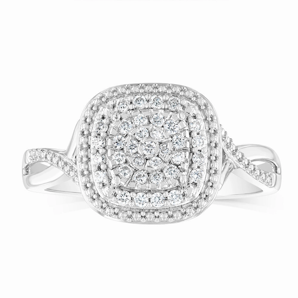 Luminesce Lab Grown Diamond 1/4 Carat Dress Ring in Sterling Silver