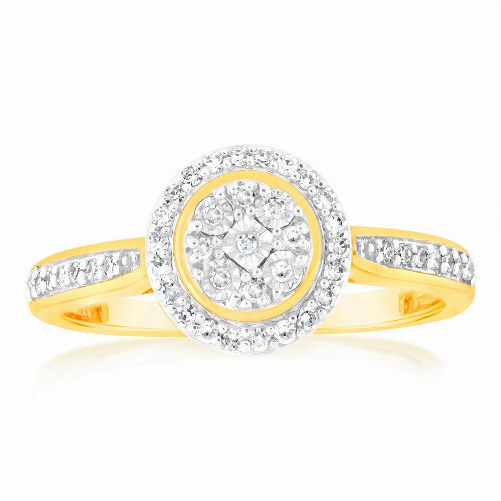 Luminesce Lab Grown Diamond 1/5 Carat Dress Ring in 9ct Yellow Gold