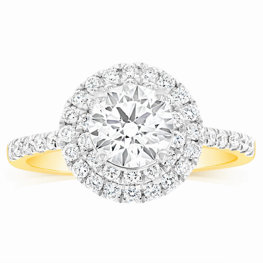 Luminesce Lab Grown Diamond 1.5 Carat Solitaire Fancy Ring in 9ct Yellow Gold