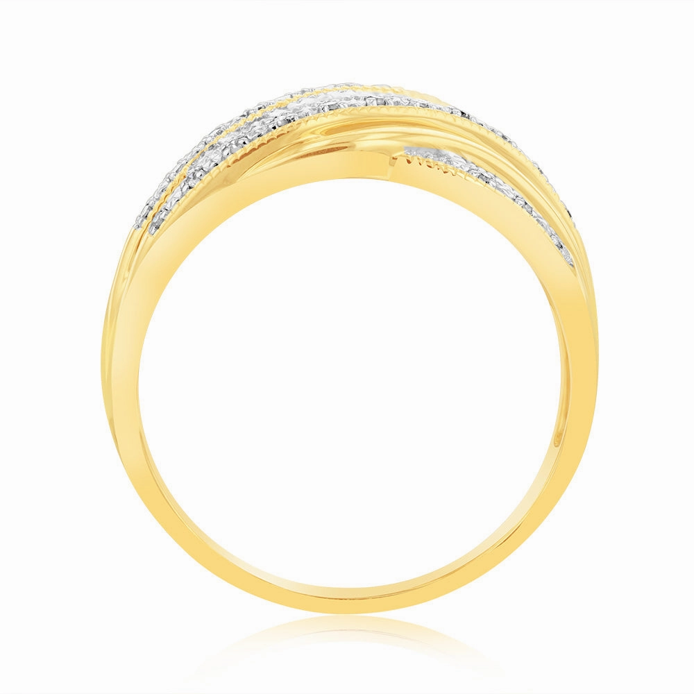 Luminesce Lab Grown Diamond 9ct Yellow Gold 1/10 Carat Diamond Ring
