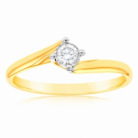 Luminesce Lab Grown Diamond Engagement Ring in 9ct Yellow Gold