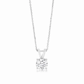 Luminesce Lab Grown Solitaire 1.5Ct Diamond Pendant in 9ct White Gold with Adjustable Chain