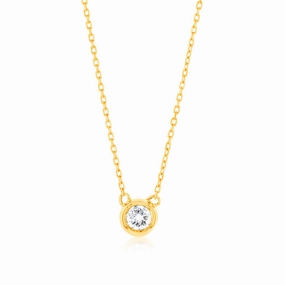 Luminesce Lab Grown Solitaire Diamond 15-19Pt Pendant in 9ct Yellow Gold with Chain