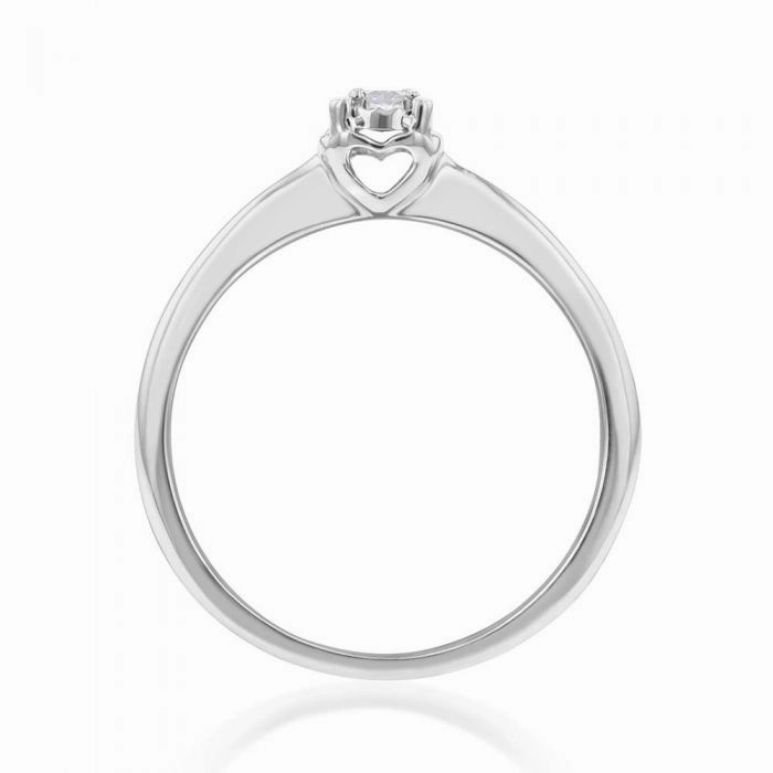 Luminesce Laboratory Grown Diamond 5-9 Point Silver Ring with love heart