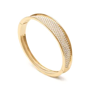 Lunaria Pav Diamond Cuff in Yellow Gold