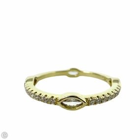 Marquise Cut Clear Stone &  Sterling Silver Band Ring By Unbranded, Size: 8