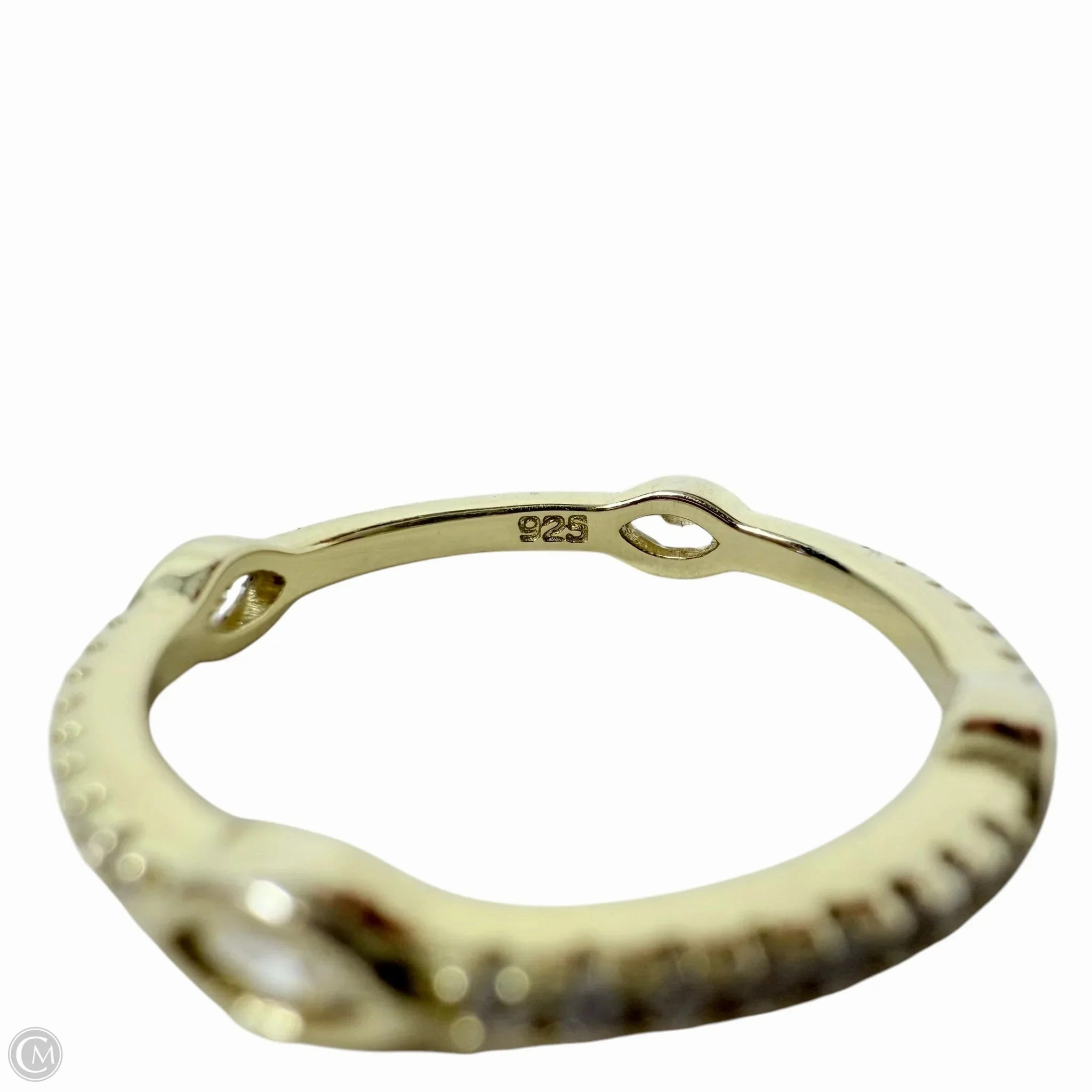 Marquise Cut Clear Stone &  Sterling Silver Band Ring By Unbranded, Size: 8